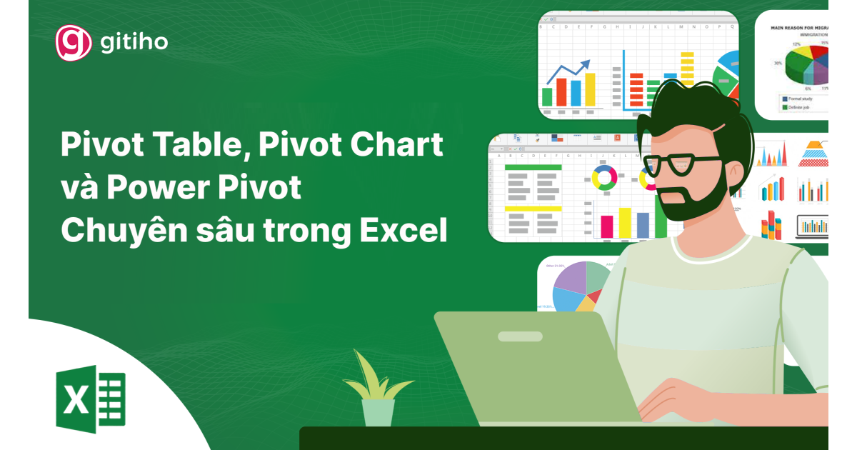 Pivot Table, Pivot Chart và Power Pivot chuyên sâu trong Excel - Ứng dụng làm Dashboard, tạo Mô hình, Phân tích dữ liệu